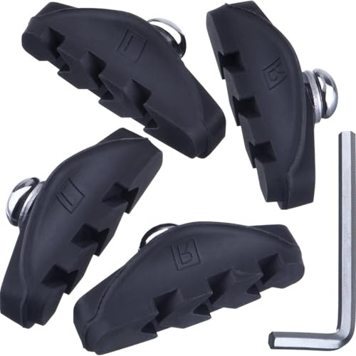 Fat-Cattie 2 Pairs (4 Pieces) Bike Brake Pads, Rubber V-Brake Pads for Mountain & Road Bicycle,Quiet & Non-Skid Cycling Accessories for Enhanced Safety,50mm,Black