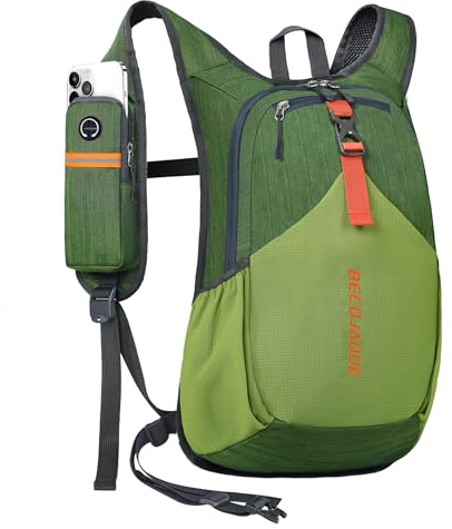 BECOJADDE 18L Wanderrucksack Herren Kleiner Rucksack Damen Leichter Daypack Tagesrucksack Faltbarer Trekkingrucksack für Camping Outdoor Wandern Travel Olivgrün