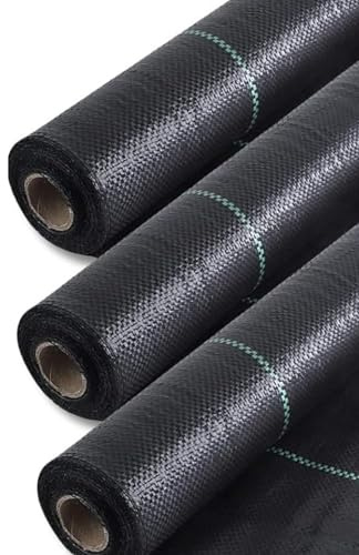 AVOID - Lona de Acolchado para jardín, Piscina, baldosas, antimalezas, Resistente a los desgarros, Permeable al Agua, antiUV, geotextil Anti rebrote, 110 g/m² (3 x 10 m)