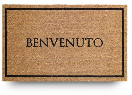 LifeGreen Paillasson Kera House avec Fibres de Noix de Coco, Tapis Anti-saleté pour entrée rectangulaire, 40 x 70 cm, Fond en Latex antidérapant – Impression « Bienvenue »