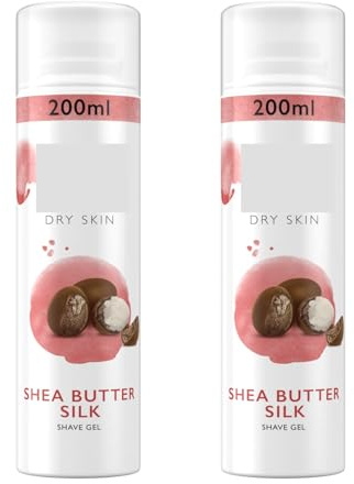 Shea Butter Silk Shaving Gel - 200ml x Pack of 2 - Makes for Easy-peasy Hair Removal While Being Kind to Dry Skin