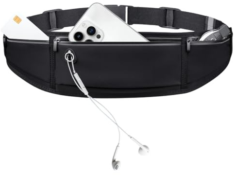 Banane Running avec 3 Poches, Etanche Running Belt avec Prise pour Écouteurs, Running Belt pour Femmes et Hommes, Ceinture de Course à Pied Convient pour Gym, Jogging, Escalade, Fitness, Randonnée