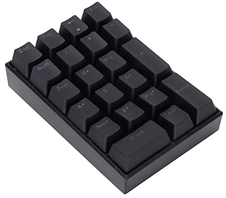 LICAEVEY Teclado Numérico de 21 Teclas, Teclado con Cable, Teclado Numérico Mecánico con Retroiluminación LED RGB, Teclas Escalonadas sin Decolor Duradero, Teclado (Interruptor Azul)