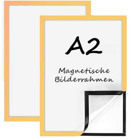 2 stycken A2 magnetisk ram fotoram, självhäftande magnetisk diamantmålningsram, vattentät, transparent magnetisk för anteckningar, certifikat, affischer, dokument, annonser