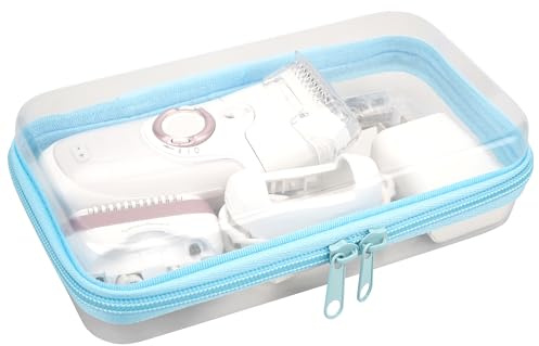 Linkidea Bikini-Trimmer-Aufbewahrungstasche, kompatibel mit Braun Epilierer Silk-epil 9, 7, Panasonic ES-AWL6AG, Remington Smooth & Silky Trimmer, Damen Reise Haarentfernungsgerät Tasche (Weiß)