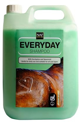 NAF Everyday Shampoo 5L Gentle Horse Shampoo with Spearmint & Eucalyptus | Everyday horse shampoo with spearmint and eucalyptus, cleansing coats, manes and tails with ease