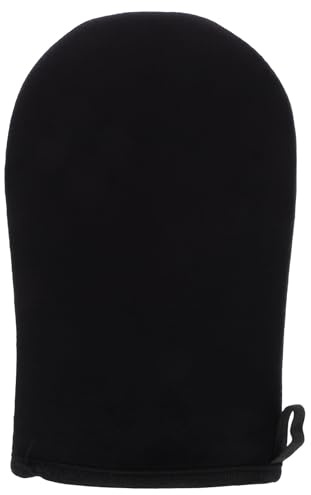 Operitacx Self Tanner Mitt and Back Applicator Glove for Lotion Application, Black Flocked Tanning Glove with Straight Edge, Comfortable Body Self-tanner Accessory for Even Coverage