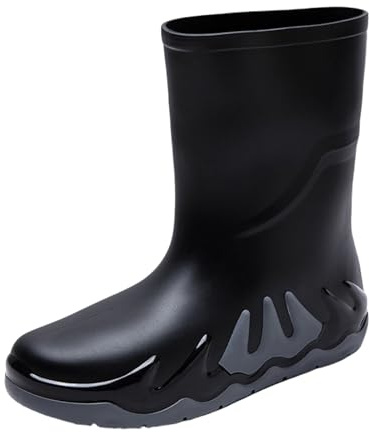 Generisch Zapatos de skate Botas de goma para hombre con suela de goma, botas cortas casuales, botas ligeras con tacón, suela de goma antideslizante La zapatos para hombre 42, gris, 44 EU
