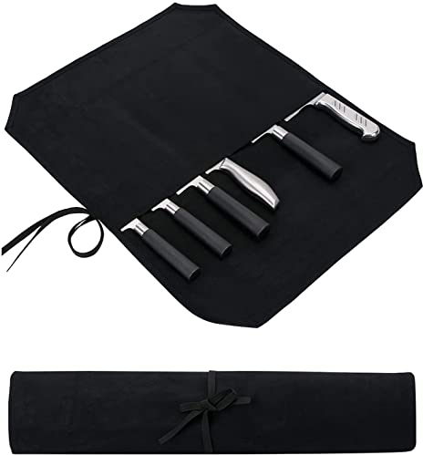 Koch Messer Roll Bag,Wachs Leinwand Messer Case Lagerung,Tragbare Koch Messer Tasche,7 Slots Messer Besteck Werkzeug Roll Case für Camping Wandern,Heavy Duty Messer Taschen Geschenke für Köche Männer