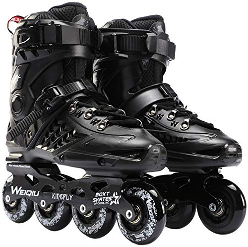 AYES Inline Skates Men and Women Professional Roller Skates Fitness Inline Skate for Adults and Beginners (Black,38)