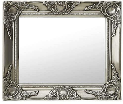 vidaXL Specchio da Parete Stile Barocco 50x40 cm Argento