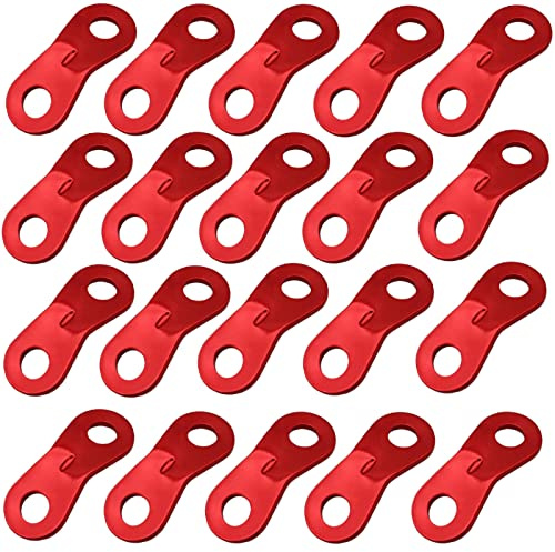 20Pcs Aluminum Alloy Guy Rope Tensioners Tent Wind Rope Fastener Cord Adjuster Cord Guyline Runners Wind Buckle for Camping Hiking Outdoor Activity Tent Accessory