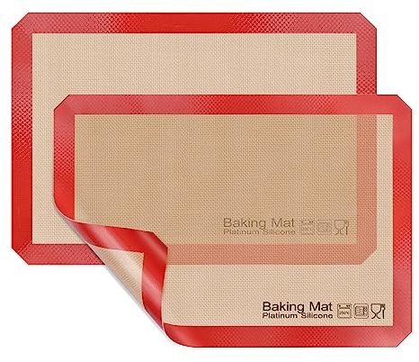 Silikon Backmatte, Sopito 2 stück Backunterlagen 41.9x29.5cm Antihaft Wiederverwendbar Teigmatte Backunterlage für Kekse Backen Zubehör, Teig Ausrollen und Tischset
