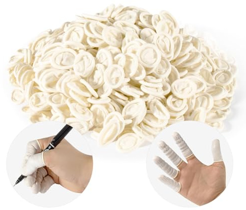 MAQIHAN 280PCS Disposable Finger Cots - Rubber Finger Protector, White Finger Gloves for Nail Art, Tattoo, Beauty & Industrial Electric