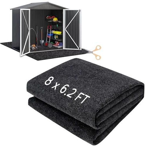 HolyMaji Tapete Impermeable para cobertizo de jardín de 8 x 6.2 pies, Lavable, a Prueba de Polvo, Antideslizante, para Proteger el Suelo del cobertizo del Desgaste, cobertizo de Herramientas no