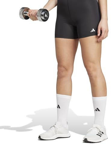 adidas Women's TECHFIT Short Leggings, Black/White, XL Long