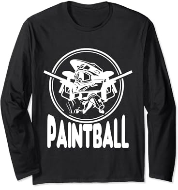 Paintball paintball marker, helmet, glove, in white Long Sleeve T-Shirt