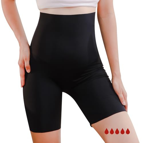 Carer Shorts Deportivos Menstruales 50 ml con Función Braguita Absorbente Cintura Alta Gran Elasticidad Ropa Interior Postparto Ideal para Deporte Menstrual Yoga Correr Fitness Talla XL