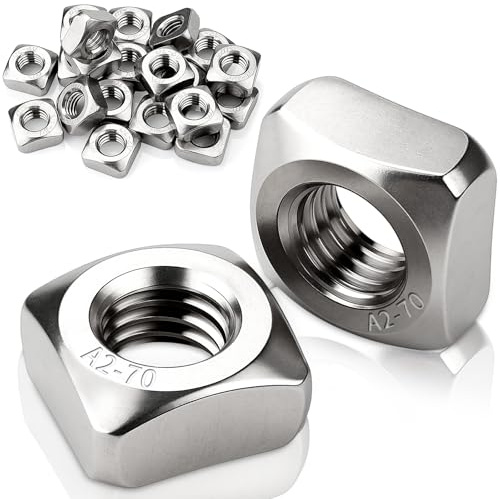 Mbsomnus 30 Piezas Tuercas Cuadrada M6 Tuerca Acero Inoxidable 304 DIN 557 Tuercas de Inserción Cuadrada para Carpintería Maquinaria Electrónicos Fabricación Equipos Muebles