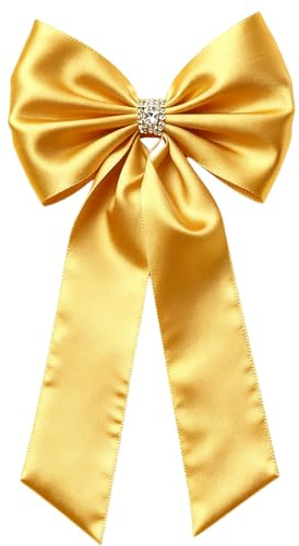 Meseey Giant Satin Bow 27x39 Inch Extra Large Decorative Bow for Christmas Tree Topper,Party,Home Wall,Baby Shower & Birthday Decor（Gold