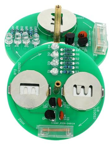 HEALSOPTHY Kit Elettronico Giroscopio LED per Saldatura, 2 Set Accessori in Plastica, Portatile e Leggero, per Progetti DIY e Formazione Pratica