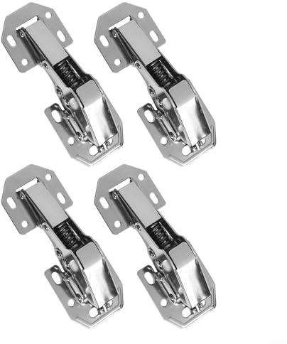 Confezione da 2 cerniere a chiusura morbida, cerniere nascoste per armadio da cucina per sovrapposizione a metà sovrapposizione, cerniere di montaggio in acciaio inox, 112,5 x 43 mm, argento (4 pezzi)