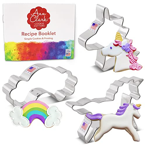 Ann Clark Unicorn Cookie Cutter Set of 3, Made in USA
