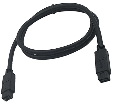 zdyCGTime Firewire 800-9 stift till 9 stift hane till hane IEEE 1394B kabel, kompatibel med PC, FireWire, SUN, Sony iLink och alla IEEE-1394b kringutrustning. (1,0 m/svart)