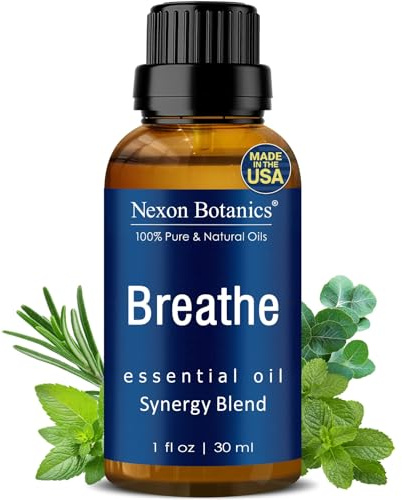 Breathe Essential Oil Blend 30 ml - Breath Sinus Relief with Menthol Oils - for Humidifiers, Diffusers, and Aromatherapy - Nexon Botanics