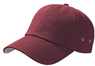 ATLANTIS Action 6 Panel Chino Baseball Cap (One Size) (Burgundy)