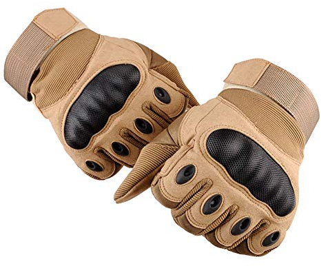 GES Gants de moto, gants de moto tactiles pour hommes avec doigts à écran tactile VTT conduisant des gants de motocross (Marron, L)