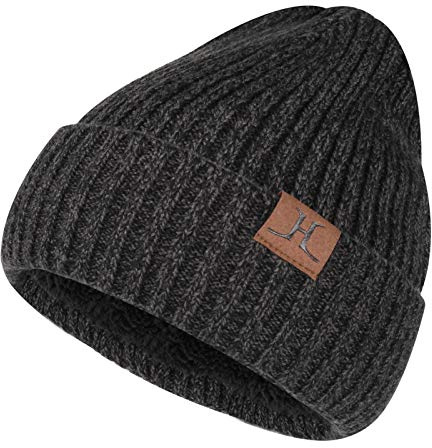 ZASFOU Bonnet d'hiver tricoté pour Homme et Femme avec Doublure en Polaire Chaude et Douce - Bonnet Unisexe avec Manchette roulée par Temps Froid.