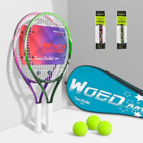 19 23 25 Kids Tennis Racket Junior/Youth Tennis Racquet with Tennis Ball Carry Bag Overgrips Vibrations Dampers…