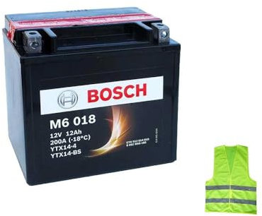 Compatible avec Husqvarna Te E (A100AA-6V) 610 ANNÉE 2005 al 2006 Batterie Bosch YTX14-BS 12VOLT 12AH Batteries 12 AMPÈRES SPÉCIFIQUES Moto Scooter M6018 DÉJÀ PRÊT 152X88X147MM