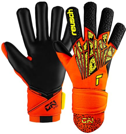 Reusch Guanti da portiere per uomo e adulti | ottima presa, vestibilità perfetta e stabilizzazione del polso | per allenamenti e partite | erba sintetica ed erba naturale | Taglie 7-11 | GK1 Pro