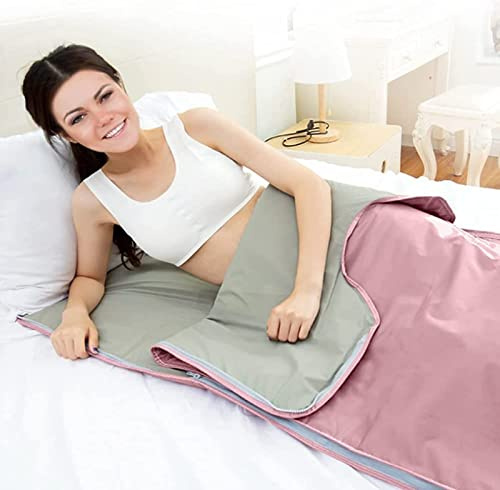 TsoLAY Manta de sauna de infrarrojo lejano, 2 zonas digitales de infrarrojo lejano (FIR), manta de calefacción de sauna Oxford, manta adelgazante de sauna, máquina de belleza antienvejecimiento,