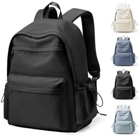 HYC00 Mochila Escolar Mochilas Escolares Adolescentes Niña Mochilas Colegio Mochila Universitaria Mujer Mochila Casual Mochila Portatil Mujer 14 Pulgadas Backpack para Escolar Viaje Trabajo,Negro