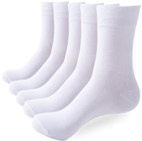 Hocerlu Cotton Socks for Men Women 5 Pack – Soft Breathable Thin Crew Socks for Office, Business, School & Casual Everyday Wear UK 6–10