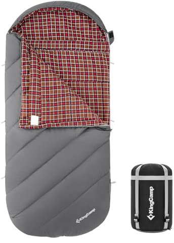 KingCamp Deckenschlafsack Freespace 250 Winter Schlafsack Breit Baumwolle -8°C Slate Grey