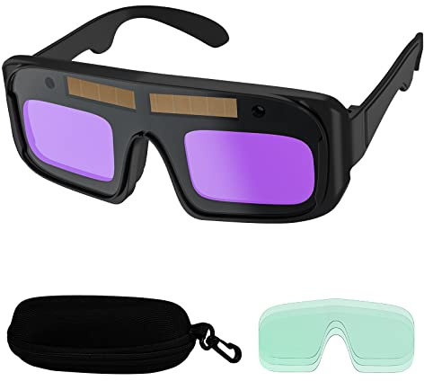 TRQWH Schweißbrille mit automatischer Verdunkelung, solarbetrieben, echte Farbe, Schweißerbrille, Augenschutz, PC-Objektiv, Schweißermaske, Schweißhelm für WIG, MIG, ARC, Schweißen,