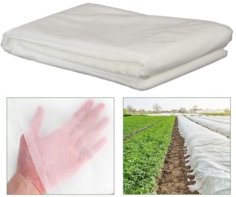 Garden Fleece antigelo, tessuto orticolo, protezione antigelo in tessuto non tessuto per piante, copertura in tessuto non tessuto per Inverno, Protezione contro il gelo, parassiti (1x3m)