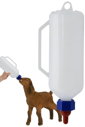 Bouteille d'agneau de chèvre - 1 l - Mamelon en silicone - Nourriture pour lait de chèvre - Multifonctionnel - Pour nourrir les moutons