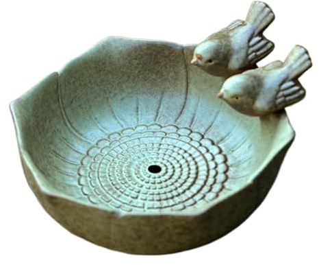 Bain d'oiseaux en céramique | Bain d'oiseaux, vintage, mangeoire de sol, décoration de jardin polyvalente, distributeur de nourriture pour abeilles, colibris et écureuils