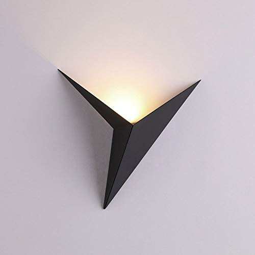 Minimalist Wall Light Indoor Metal Lighting Fixture, 3W LED Geometric Wall Sconce Lamp, Uplighter Modern Wall Lamps for Living Room Balcony Stair Bedroom Bedside Lights