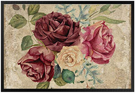 Bilderwelten Fußmatte - Vintage Rosen und Hortensien, Größe HxB: 40cm x 60cm