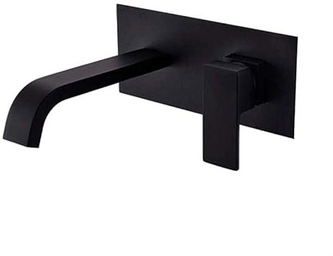 VALAZ Robinet salle de bain cascade Mural | Mitigeur Lavabo, Mélangeur Eau Froide et Chaude, Pas de Fuites, Installation Facile | Laiton, Inoxydable, Noir, Série Niagara