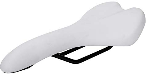 Cycling Sattel Ergonomischer Fahrradsattel mit Soft PU-Leder, Rennradsättel Bequem Unisex, Wasserdicht & UV-beständig Fahrrad Sattel Sportsattel Leicht für Rennrad MTB Trekking Weiß, Einheitsgröße