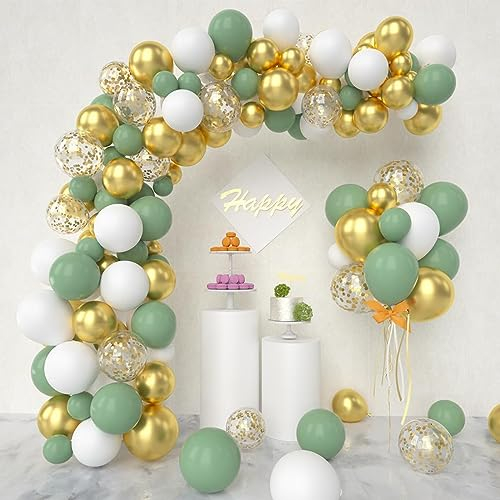 Q-WOOFF Q-WOOFF Olivgrüne Latex Luftballons,Luftballons Grün, 60 Stück 12 Zoll Salbeigrüne Luftballons,Grüne Ballons,Für Babyparty, Waldthema, Geburtstagsdeko, Dekoration, Hochzeitsfeiern (olivgrün)
