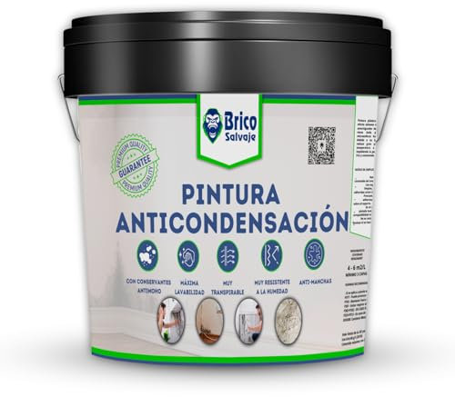 BRICOSALVAJE Vernice anti condensa e anti-umidità per interni ed esterni | Isolante Termico | Bianco opaco (0,75 litri)