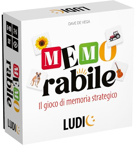 Ludic Memorabile Il gioco di memoria strategico IT59841 Gioco Di Società Per La Famiglia Per 2-6 Giocatori Made In Italy
